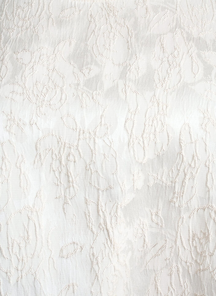 Bluse mit Jacquardmuster und Puffärmeln, Vanille, Packshot image number 2