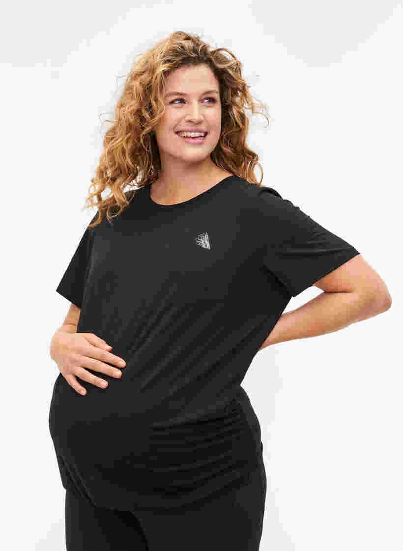 Schwagnerschafts-Trainings-T-Shirt, Black, Model