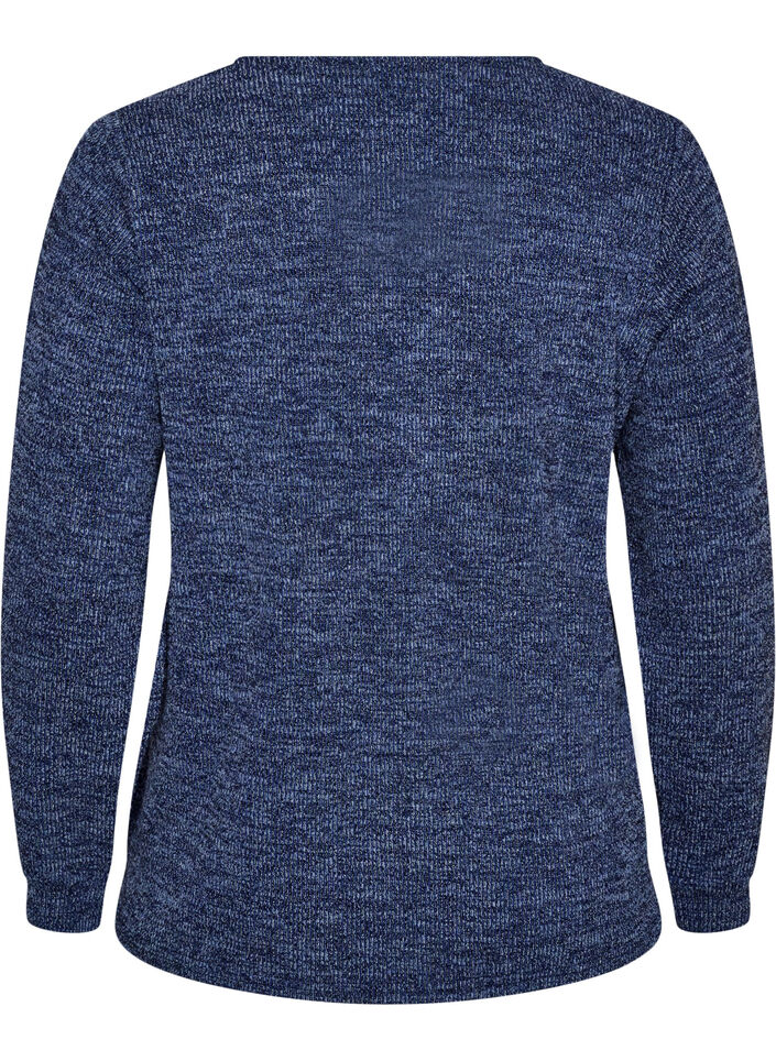 Bluse aus Jersey mit V-Ausschnitt und langen &Auml;rmeln, Blau, Packshot image number 1
