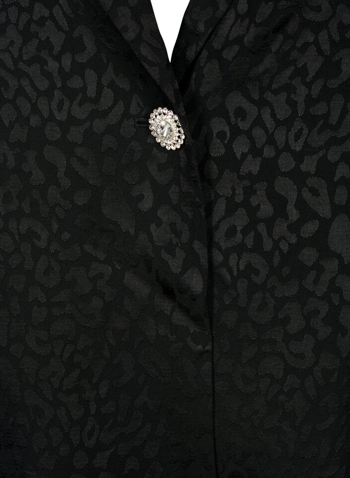 Ton-in-Ton-Jacquard-Blazer aus Viskose, Black, Packshot image number 2