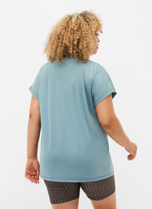 Kurzärmeliges Trainings-T-Shirt, Smoke Blue, Model image number 1