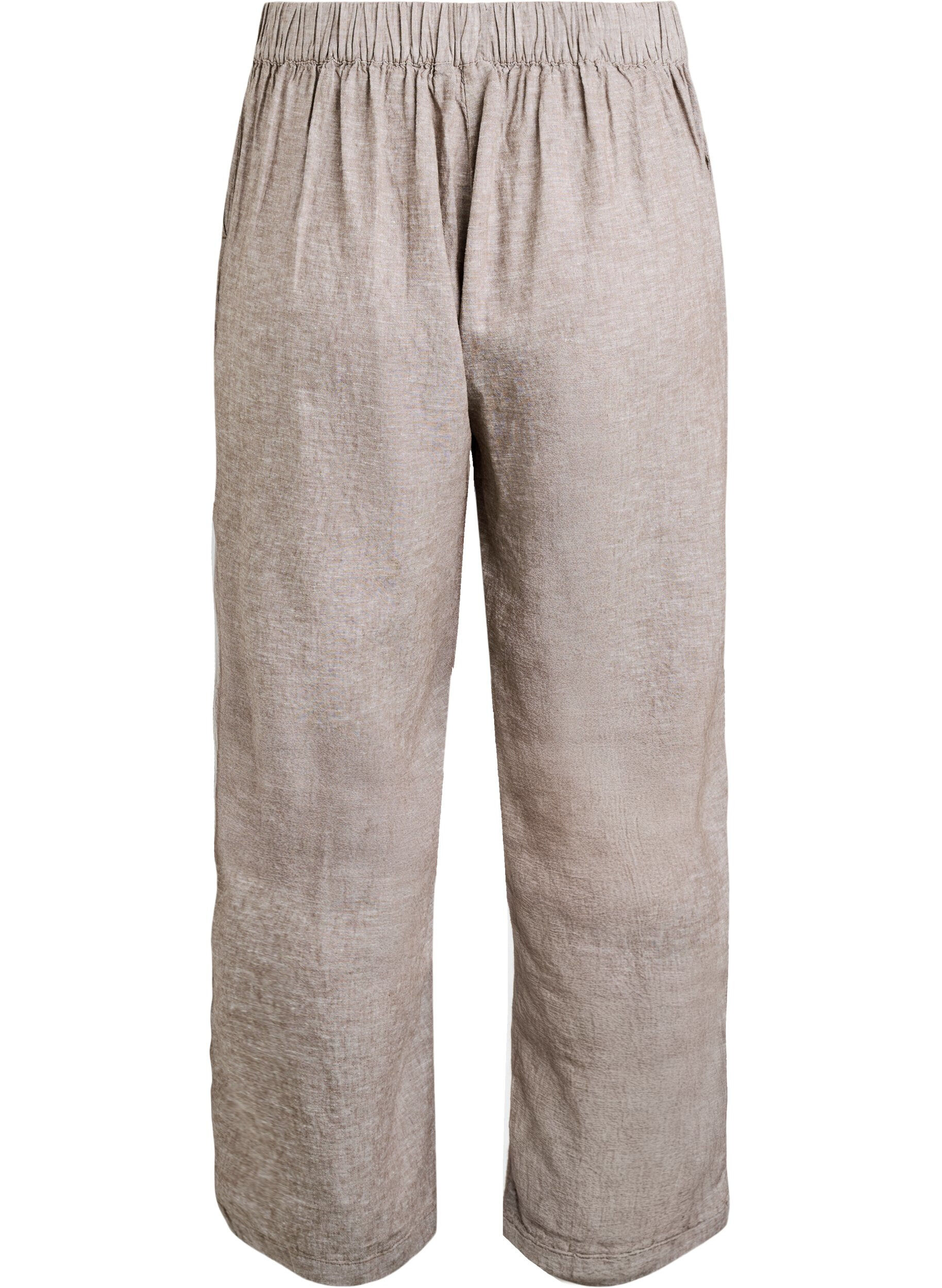 ZizziLockere Hose aus Leinen und Viskose, Braun, Packshot image number 1