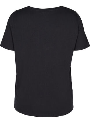 Baumwoll T-Shirt mit Nieten, Black w Excla, Packshot image number 1