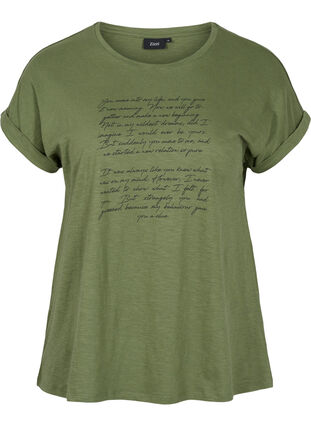 T-Shirt mit Aufdruck in Bio-Baumwolle, Four Leaf CloverText, Packshot image number 0