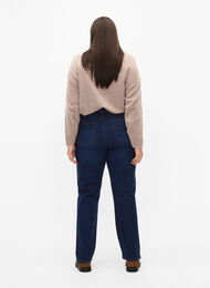 Megan-Jeans mit extra hoher Taille und normaler Passform, Dark blue, Model