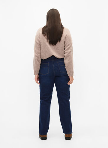 Megan-Jeans mit extra hoher Taille und normaler Passform, Dark blue, Model image number 1