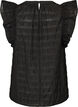 &Auml;rmellose Bluse mit Struktur und R&uuml;schen, Schwarz, Packshot image number 1