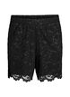 Shorts aus Spitze mit hoher Taille und Taschen, Schwarz, Packshot image number 0