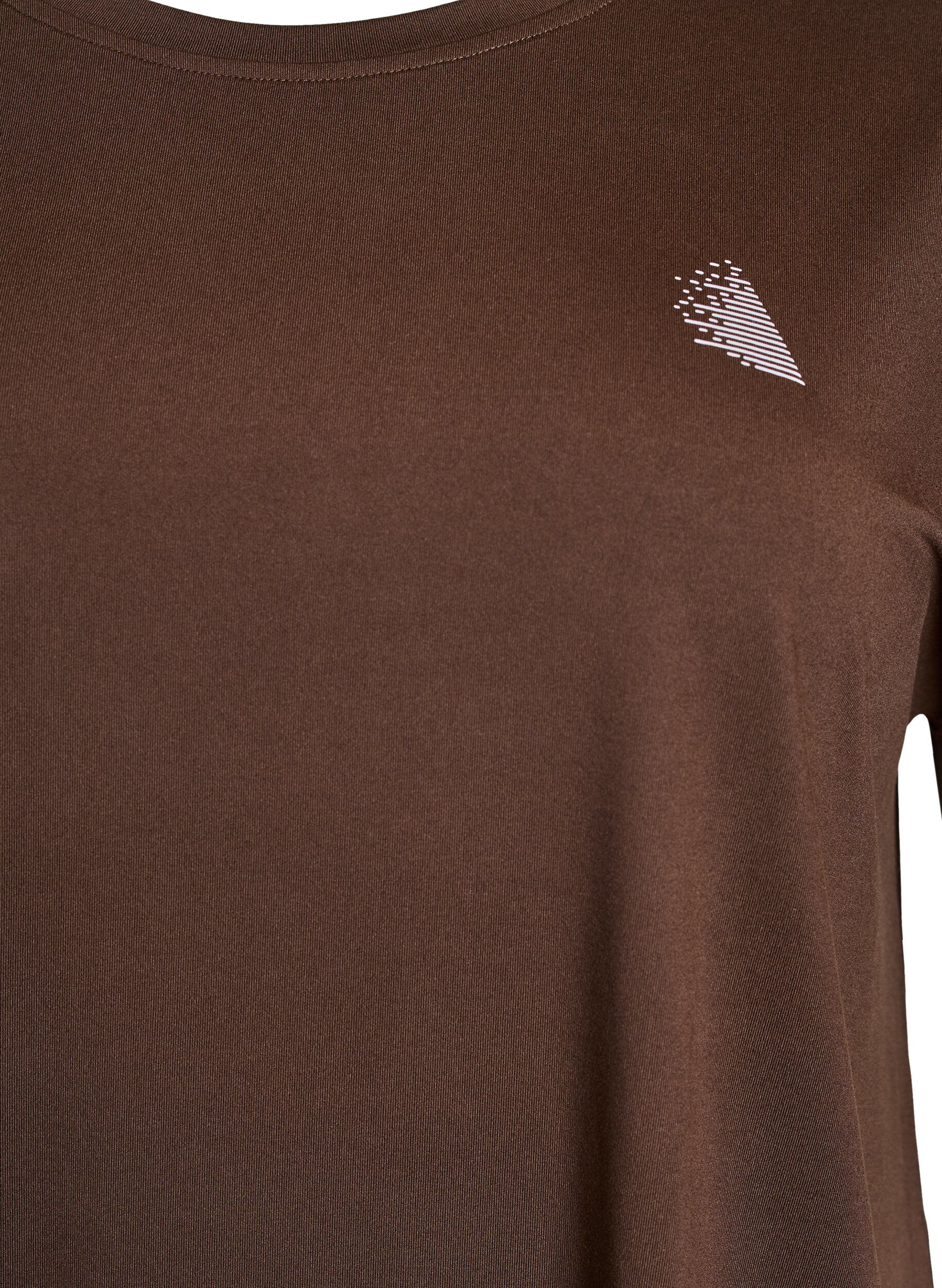 Zizzi Einfarbiges Trainings-T-Shirt, Braun, Packshot image number 2