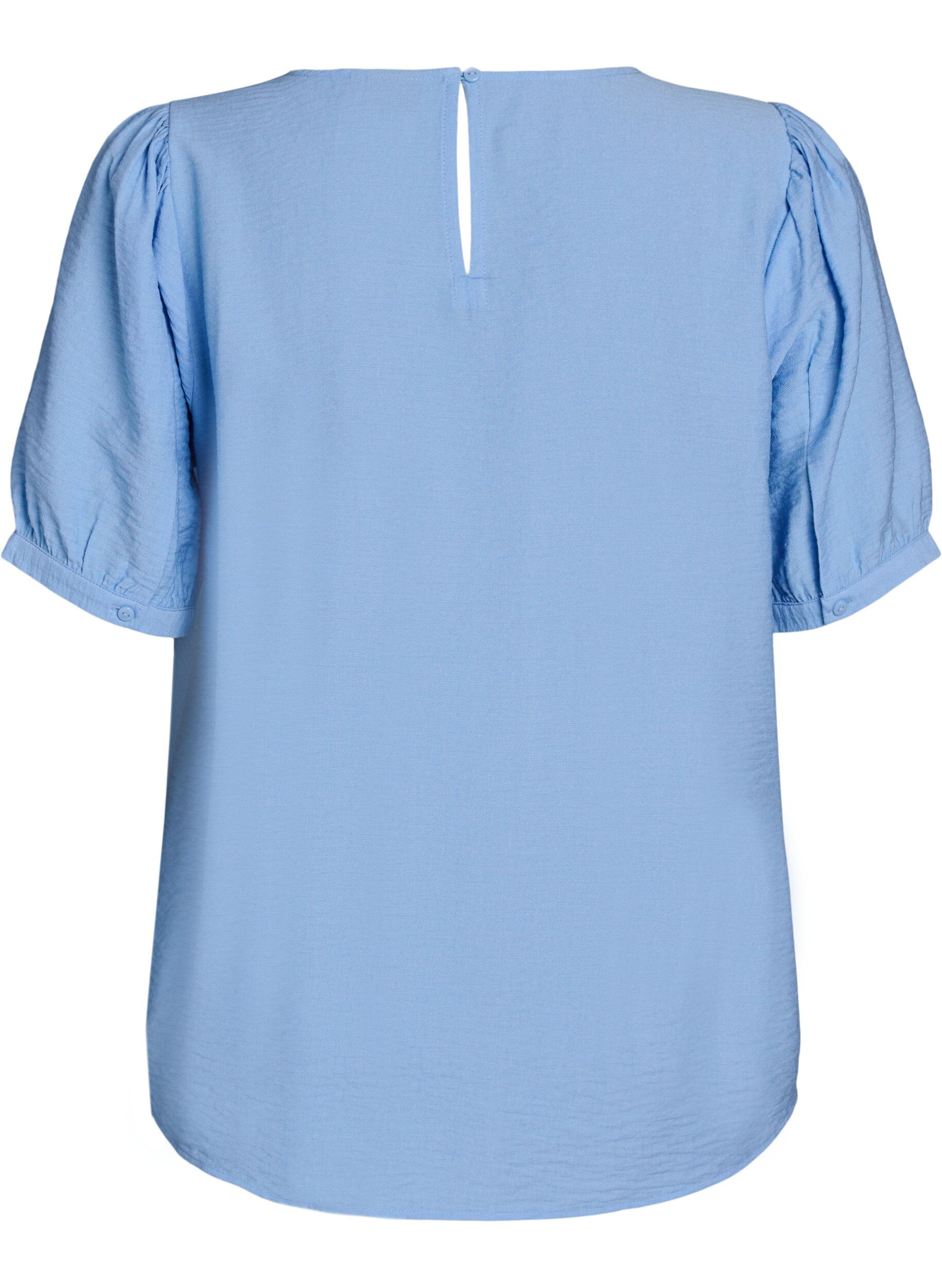Zizzi Bluse aus Viskose mit halben &Auml;rmeln, Blau, Packshot image number 1