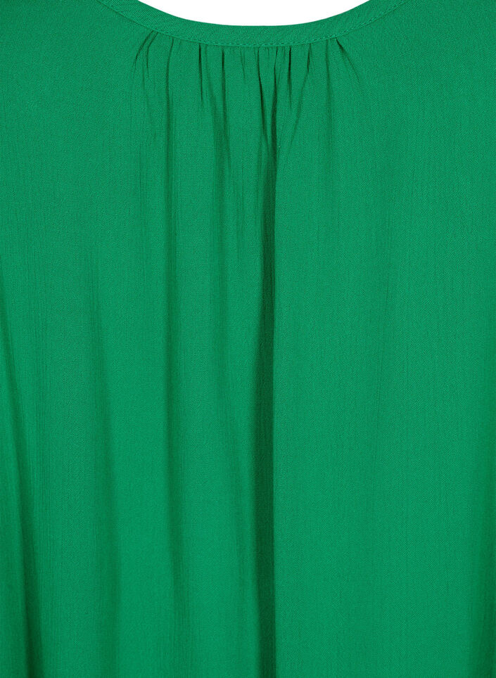 Einfarbiges Trägerkleid aus Viskose, Grün, Packshot image number 2
