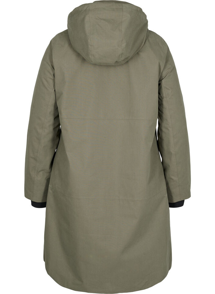 Wasserdichte Jacke mit abnehmbarer Kapuze, Dusty Olive, Packshot image number 1