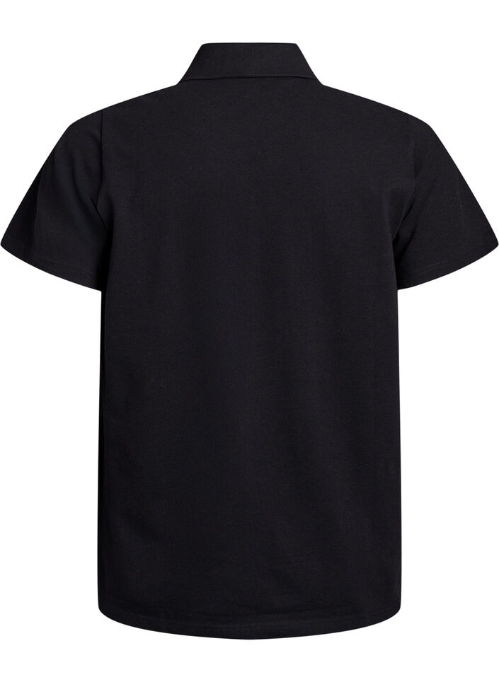 Poloshirt mit kurzen &Auml;rmeln, Schwarz, Packshot image number 1