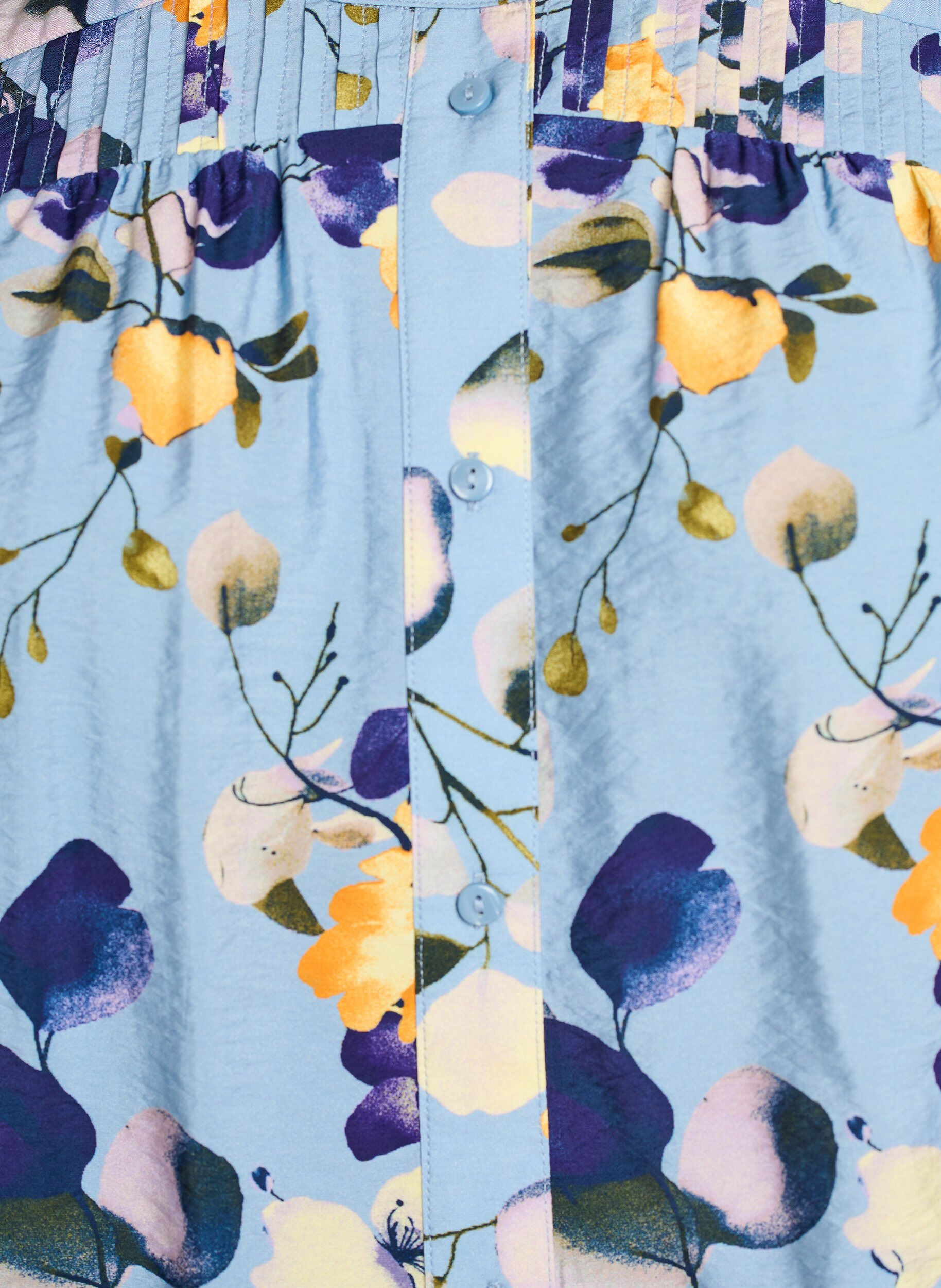 Zizzi Gemusterte Hemdbluse mit 1/2-&Auml;rmeln, Blau, Packshot image number 2