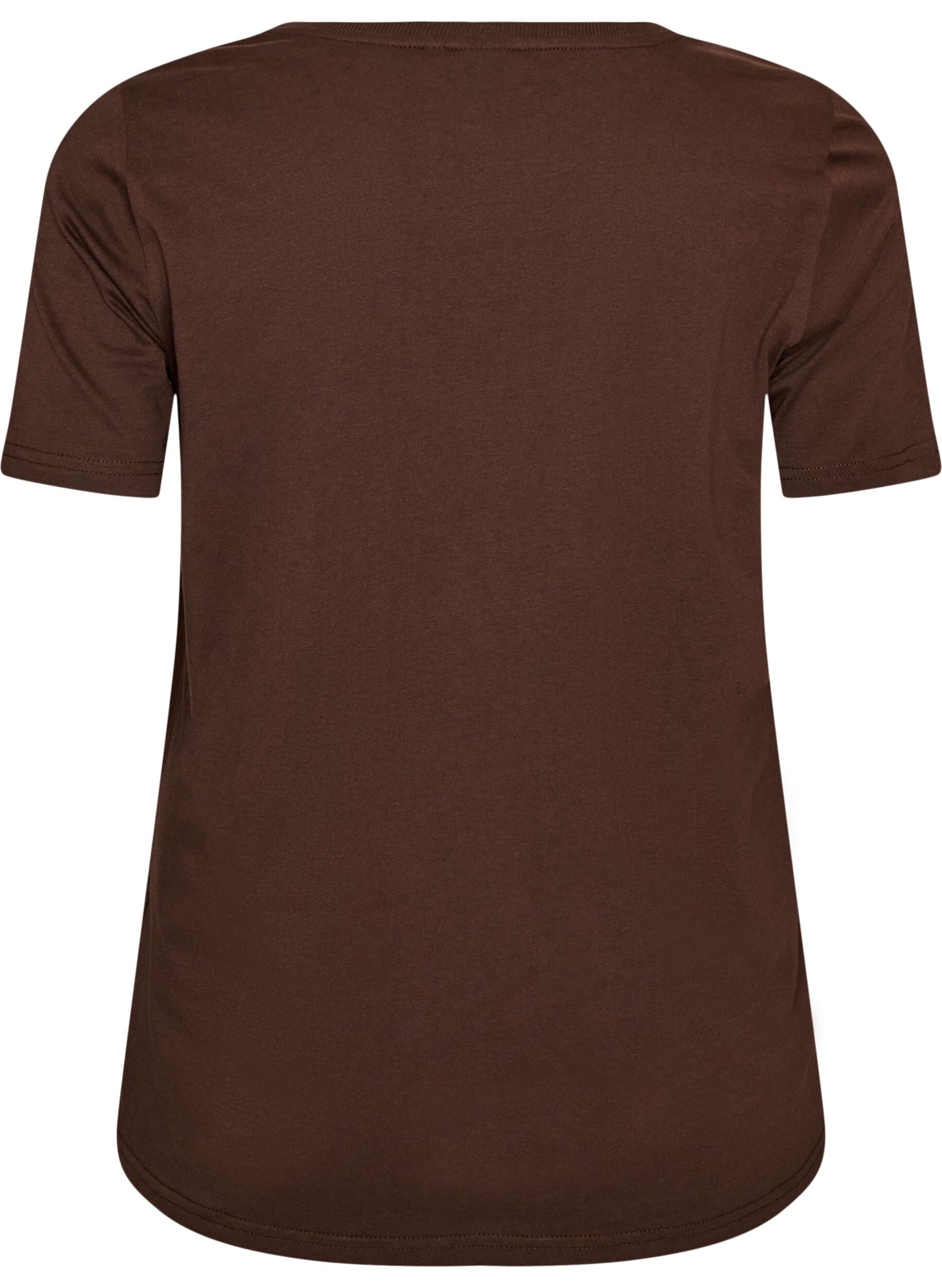 ZizziWeihnachts-T-Shirt aus Bio-Baumwolle, Braun, Packshot image number 1