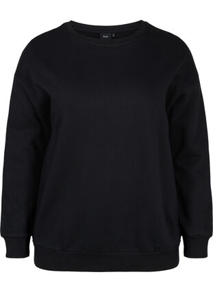 Sweatshirt aus Baumwolle mit Kordelzug, Black, Packshot image number 0