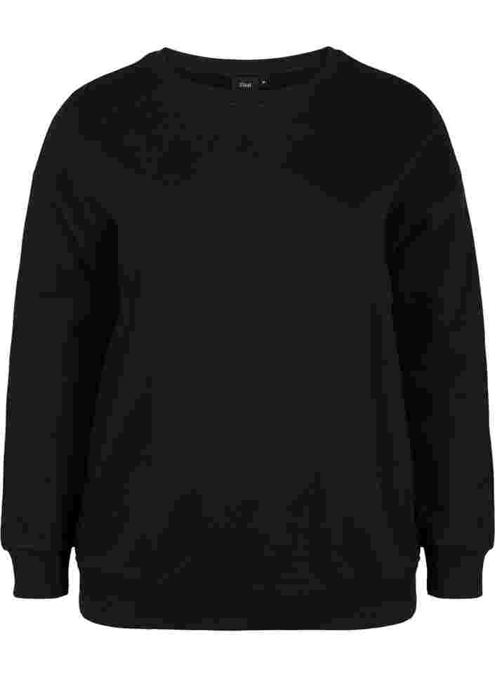 Sweatshirt aus Baumwolle mit Kordelzug, Black, Packshot image number 0