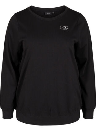 Sweatshirt aus Baumwollmischung, Black, Packshot image number 0