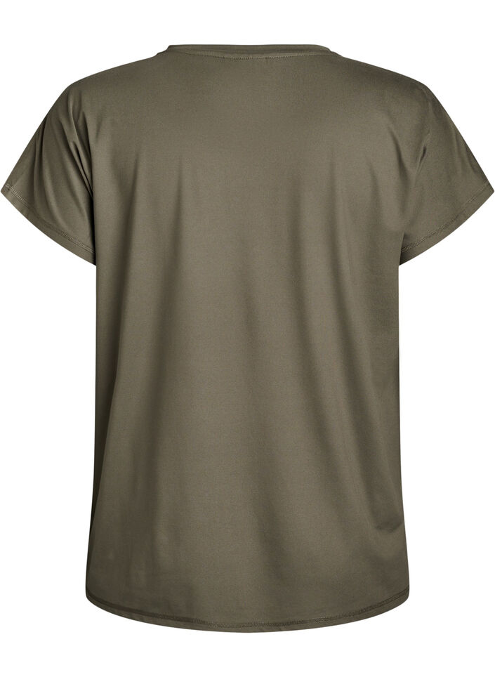 Einfarbiges Trainings-T-Shirt, Gr&uuml;n, Packshot image number 1