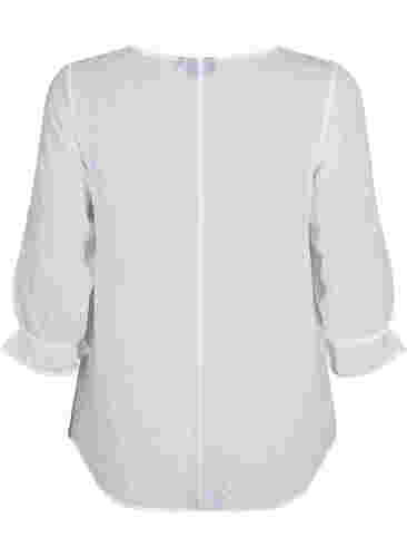 FLASH - Bluse mit 3/4-Ärmel mit Strukturmuster, White, Packshot image number 1