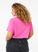 Einfarbiges basic T-Shirt aus Baumwolle, Pink, Model image number 2