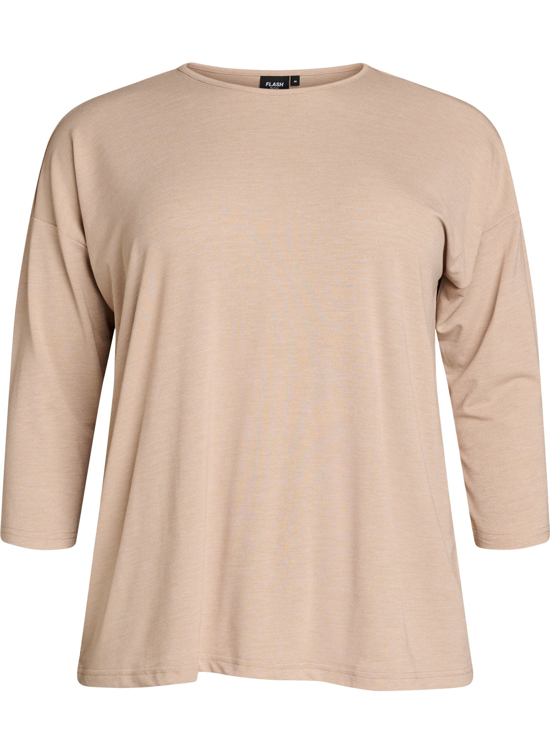 ZizziBluse aus Jersey mit 3/4-&Auml;rmeln, Beige, Packshot image number 0