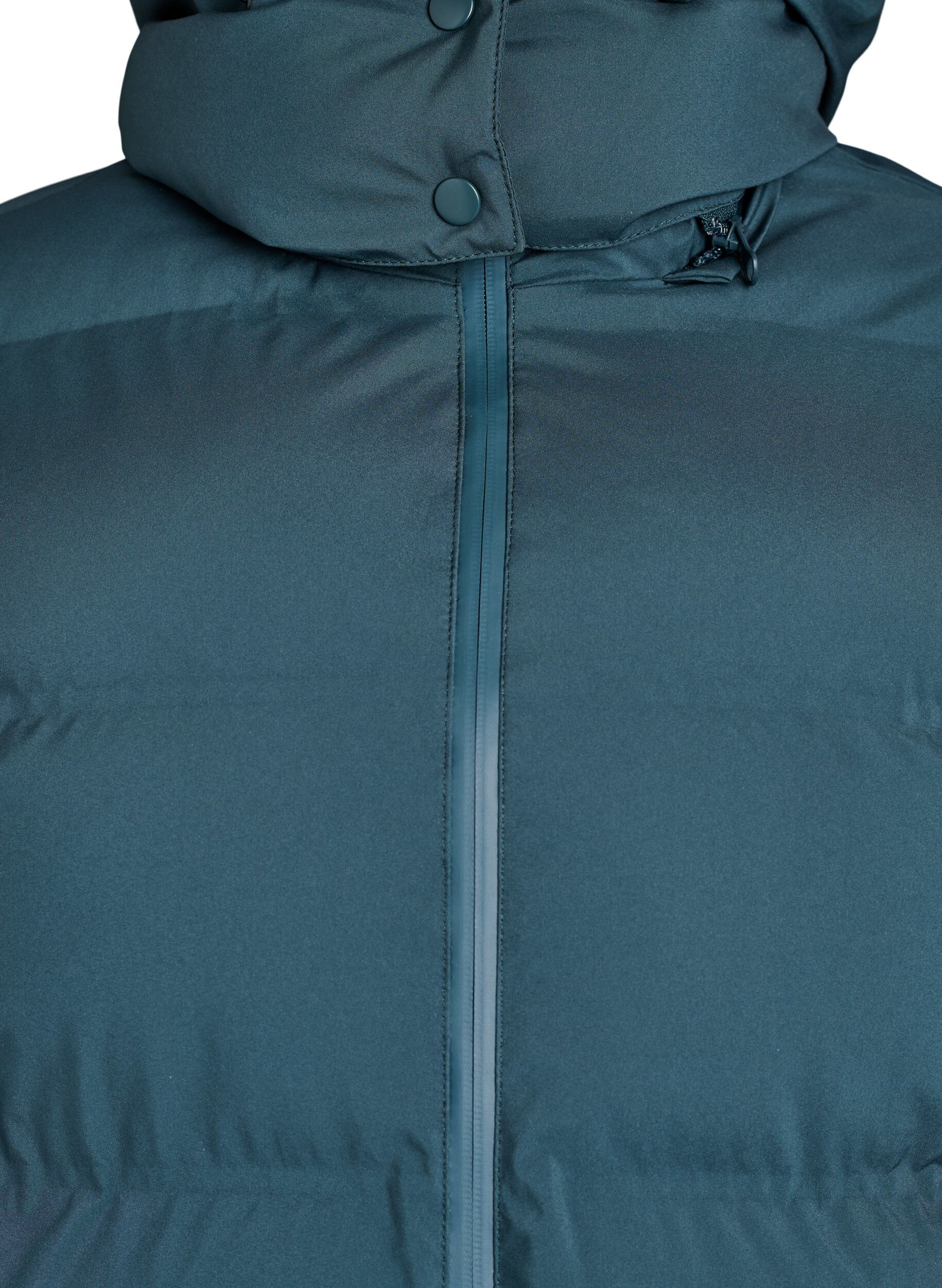 Zizzi Kurze Steppjacke mit abnehmbarer Kapuze, Gr&uuml;n, Packshot image number 2