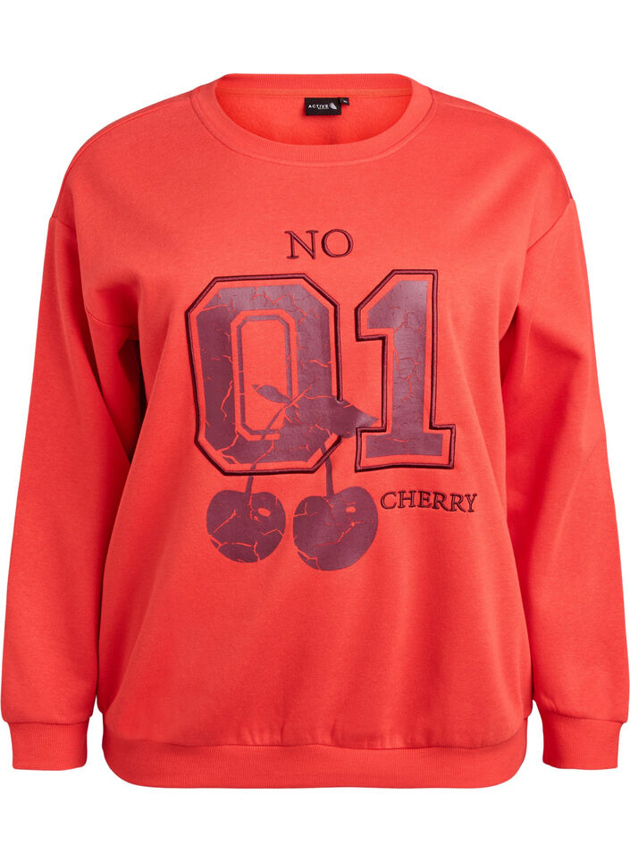 Sweatshirt mit Motiv auf der Vorderseite, Rot, Packshot image number 0