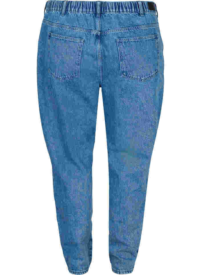 Gekürzte Mille Mom-Jeans mit Colour-Block, Blue denim, Packshot image number 1