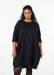 Baumwollkleid mit Ballon-Passform, Schwarz, Model image number 0