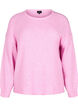 Langärmliger Strickpullover mit Wollanteil und Rundhalsausschnitt, Begonia Pink Mel., Packshot image number 0