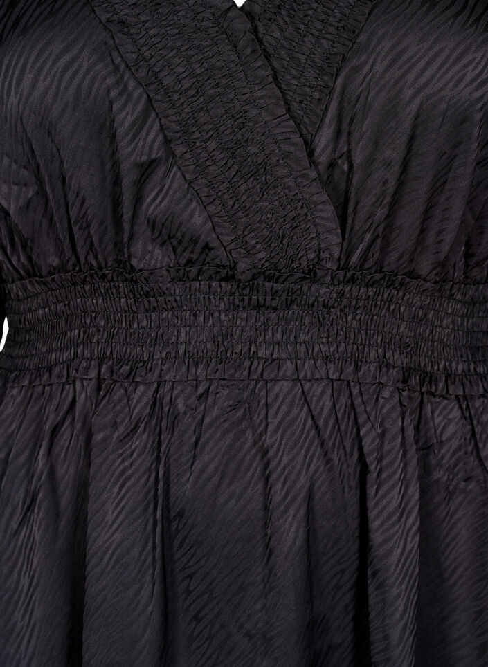 Kleid mit Smockdetails, Schwarz, Packshot image number 2