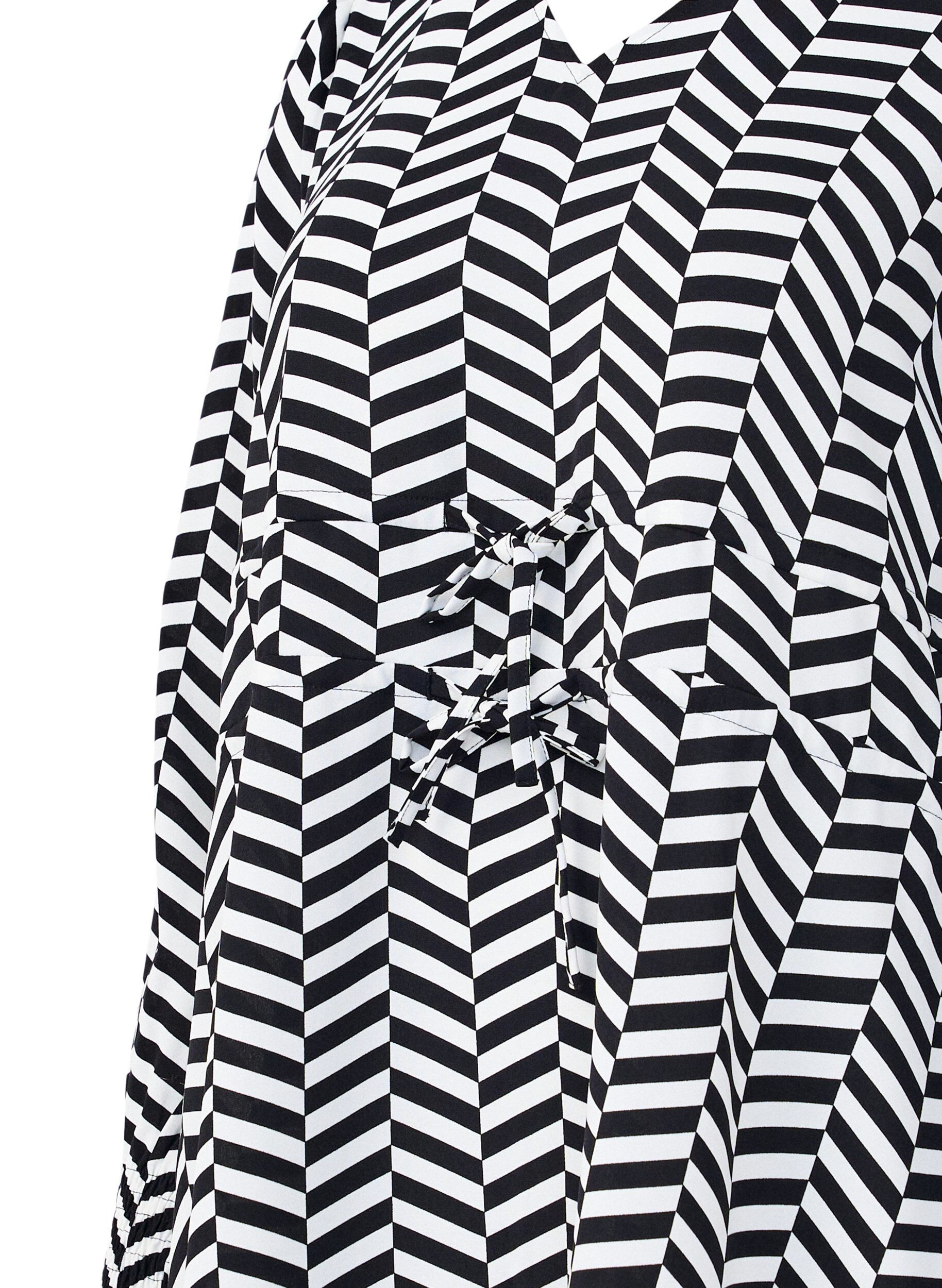 Zizzi Kleid mit Bindeg&uuml;rtel in der Taille, Schwarz, Packshot image number 2