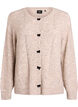 Cardigan mit Schleifenknöpfen und Ajourmuster, Beige, Packshot image number 0