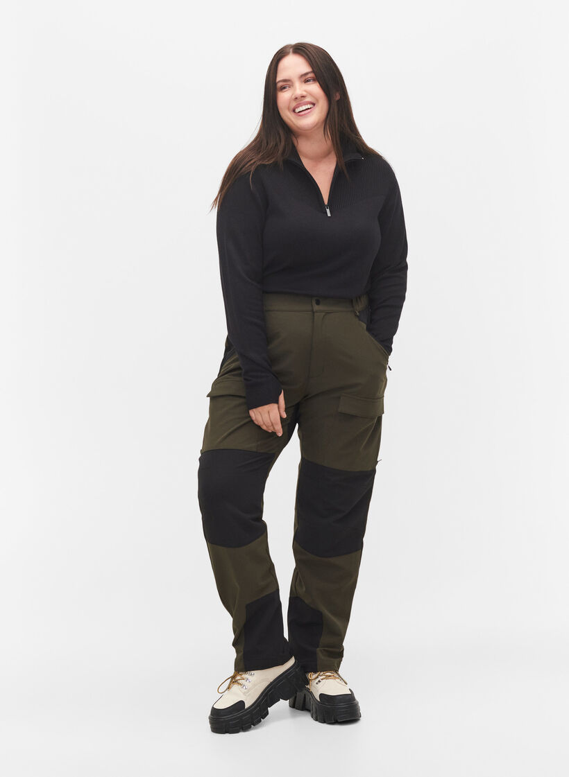 Wasserabweisende Wanderhose mit Taschen, Forest Night, Model image number 0