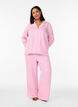 Lockere Pyjamahose aus Seersucker mit hoher Taille, Pink, Model image number 0