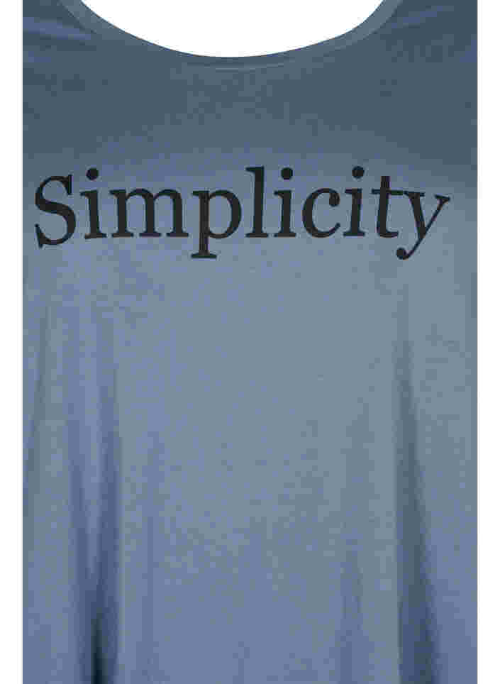 Kurzarm-Baumwollnachthemd mit Aufdruck, Grey W. Simplicity, Packshot image number 2