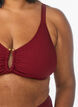 Strukturiertes Bikini Top mit Golddetail, Rot, Model image number 3