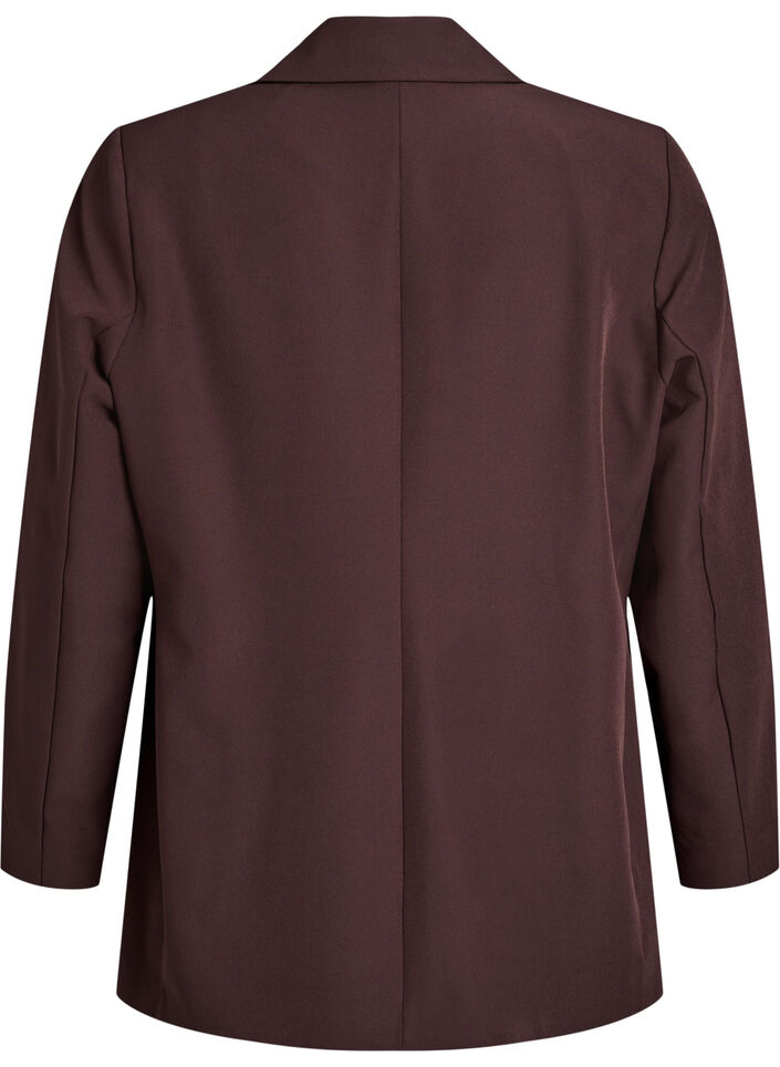 Klassischer Blazer mit Knopfverschluss, Braun, Packshot image number 1