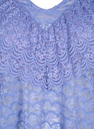 Kurzärmelige Bluse mit Rüschen, Lavender Violet, Packshot image number 2
