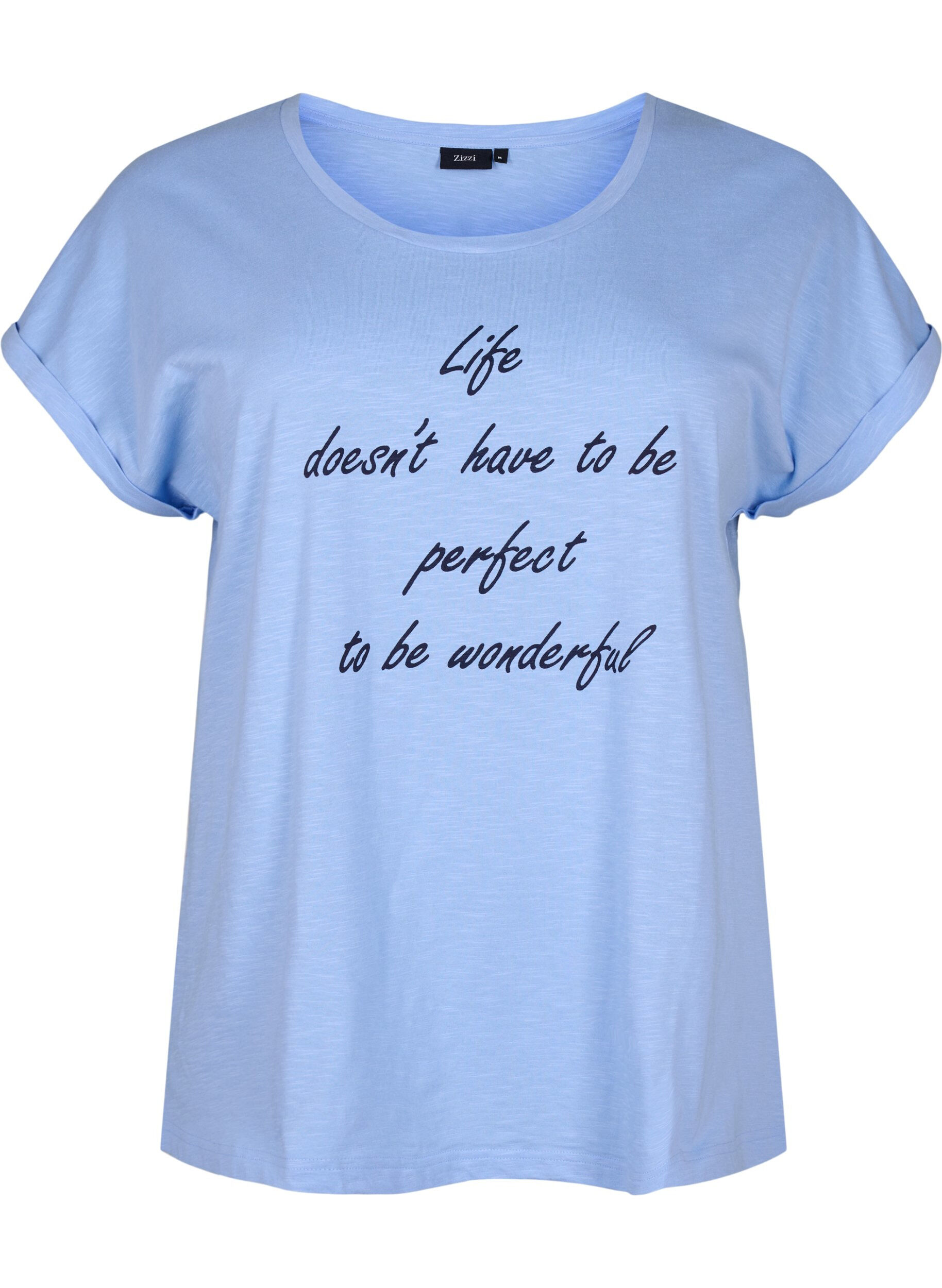 Zizzi Bedrucktes T-Shirt aus Bio-Baumwolle, Serenityw.Navy Print, Packshot image number 0