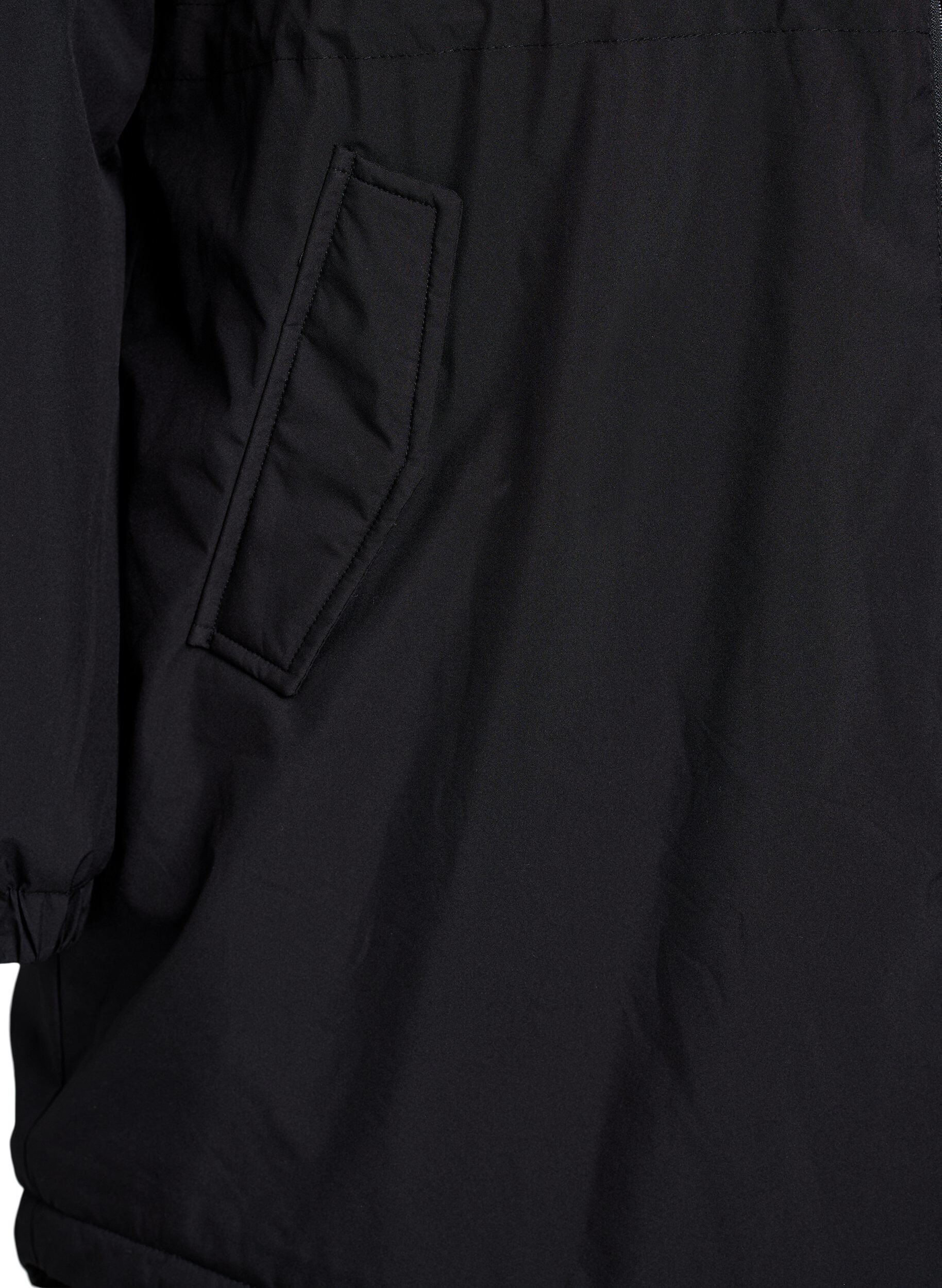 ZizziLeichter gepolsterter Parka mit Kapuze, Schwarz, Packshot image number 3