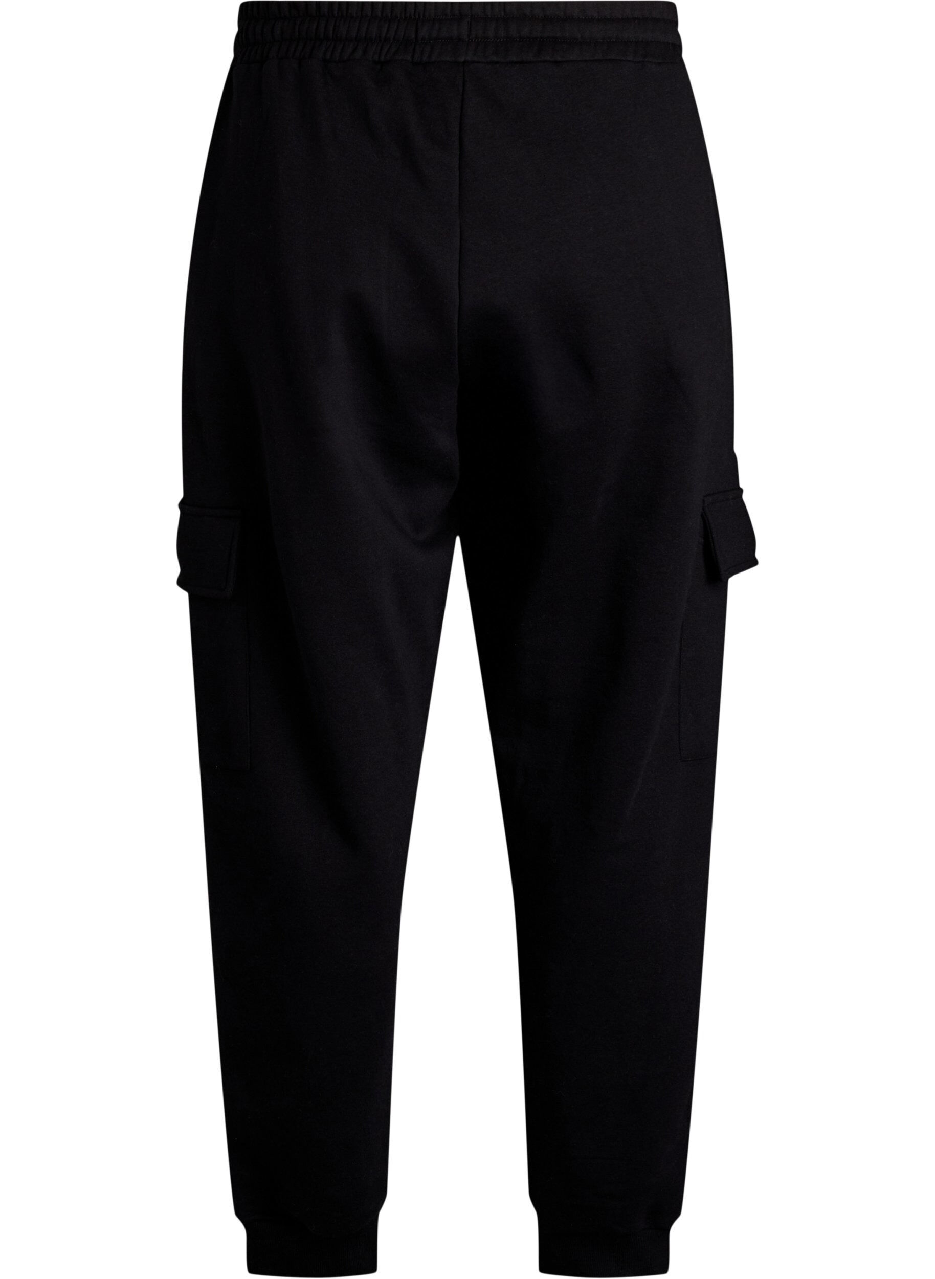 Zizzi Cargohose aus weichem Sweat-Material, Black, Packshot image number 1