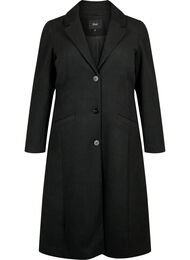 Mantel mit Knöpfen und Taschen, Black, Packshot