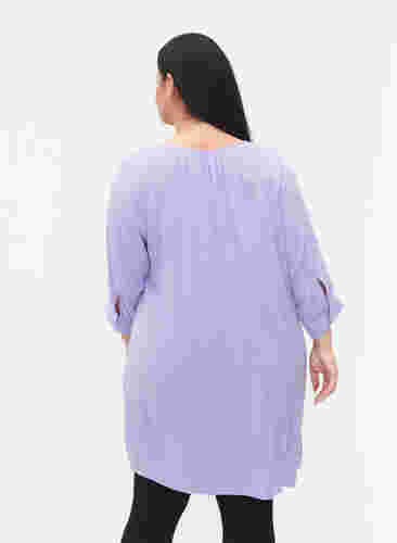 Viskosetunika mit 3/4-Ärmeln, Lavender, Model image number 1