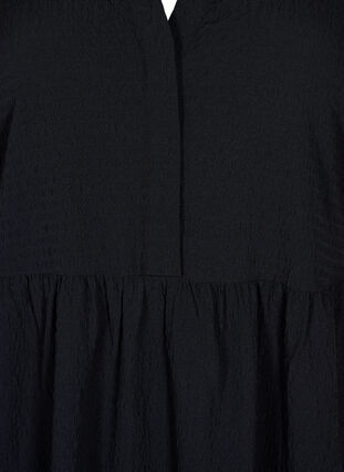 Einfarbiges Midikleid mit 3/4-Ärmeln, Black, Packshot image number 2