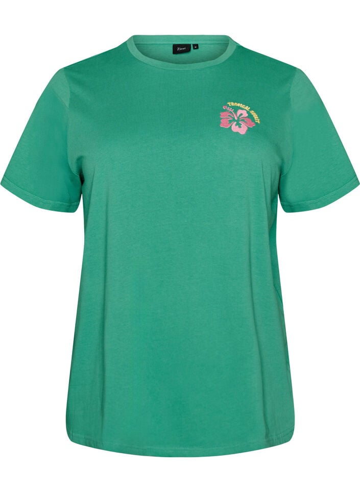 T-Shirt aus Bio-Baumwolle mit R&uuml;ckenprint, Gr&uuml;n, Packshot image number 0