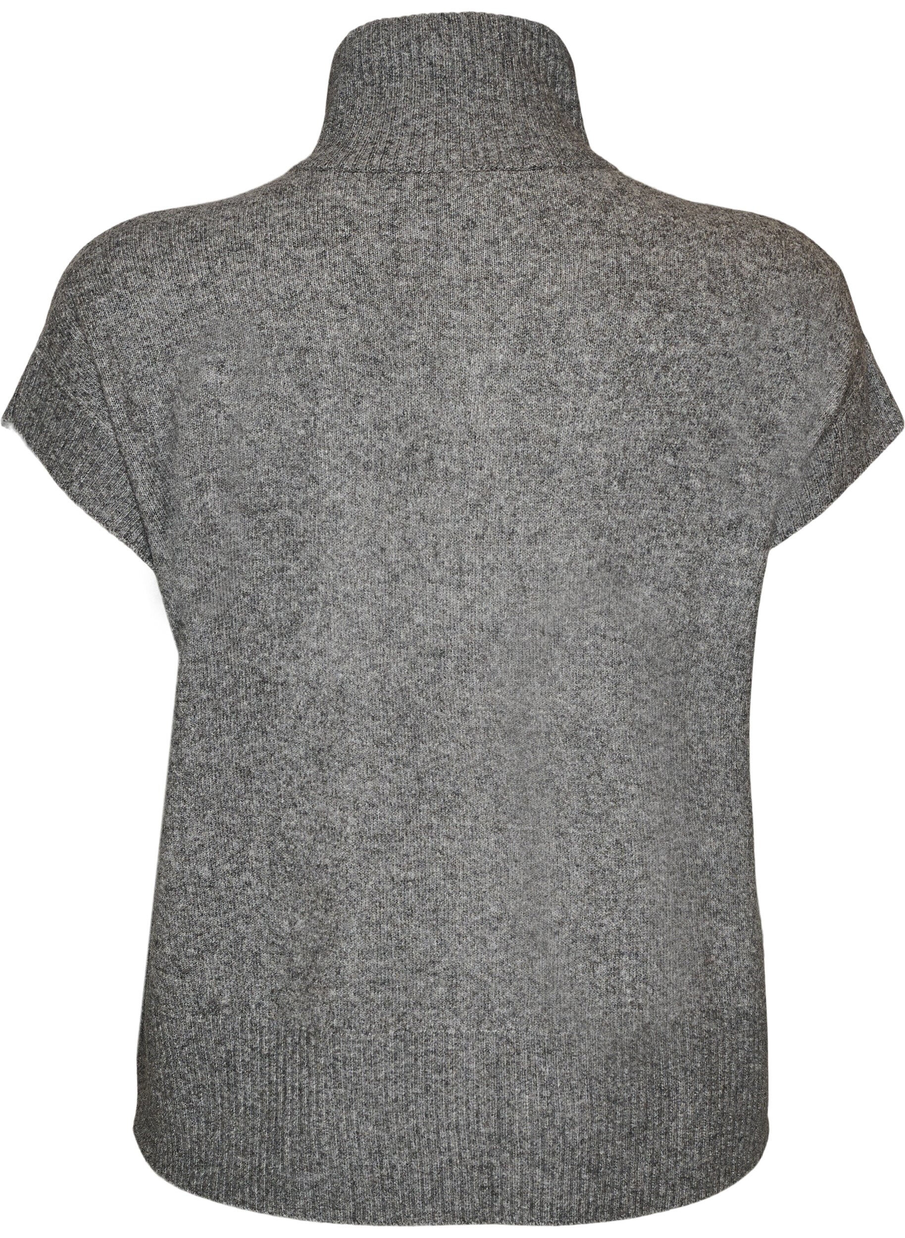 ZizziStrickweste mit hohem Kragen und Rei&szlig;verschluss, Grau, Packshot image number 1