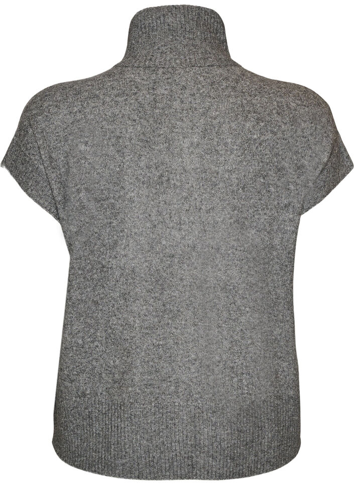 Strickweste mit hohem Kragen und Rei&szlig;verschluss, Grau, Packshot image number 1