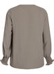 Bluse mit Smockb&uuml;ndchen und V-Ausschnitt, Beige, Packshot image number 1